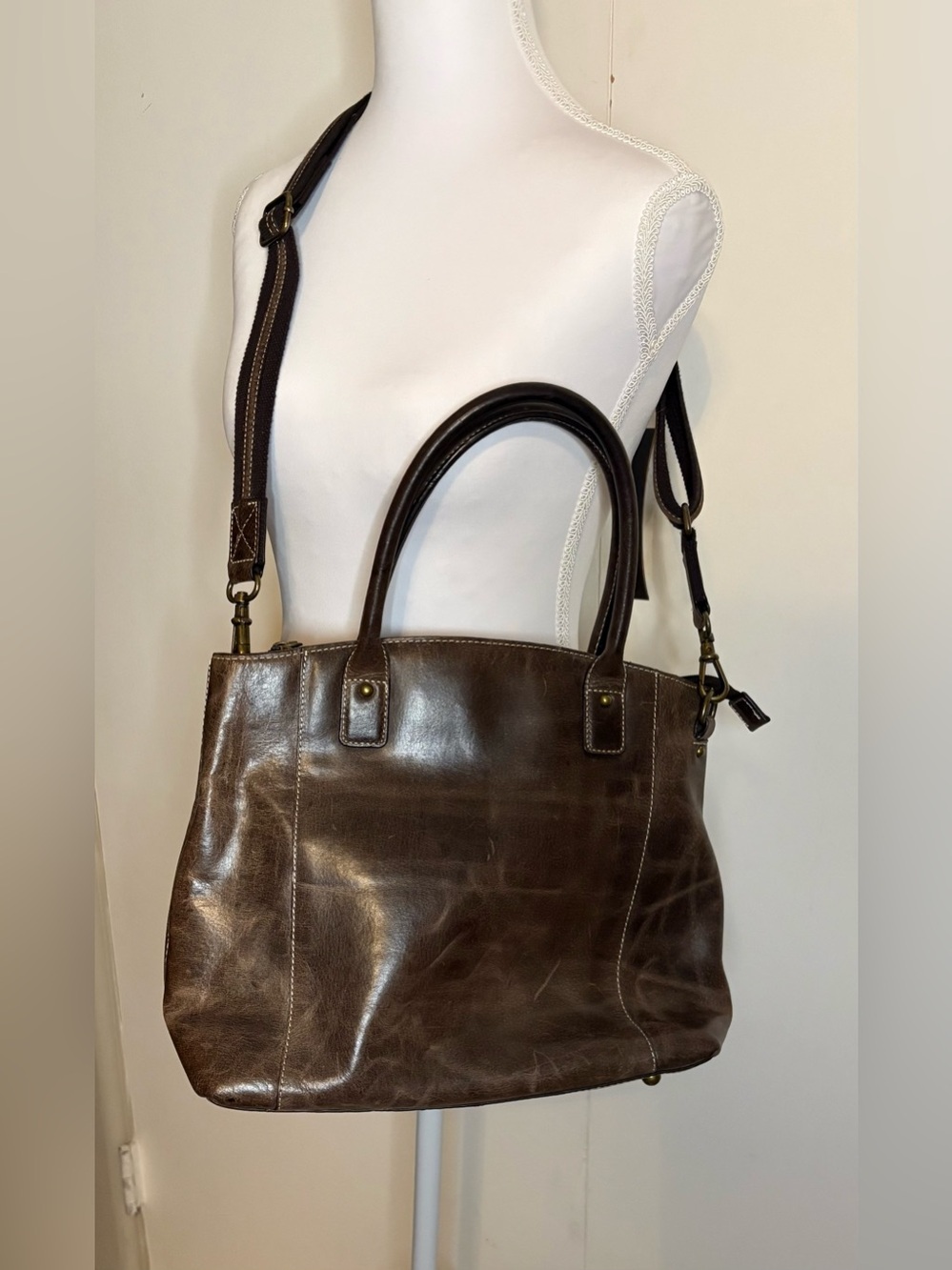 Gun Tote'n Mamas Genuine Leather Concealed Carry Purse/Bag Distressed Brown